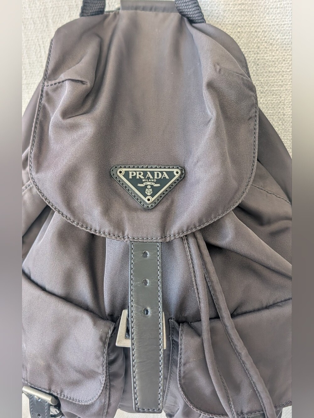 Prada Slate Nylon Drawstring Mini Backpack - Picture 4 of 8